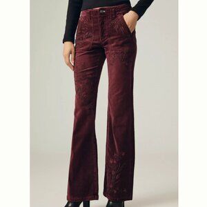 PICLRO The Yaya Velvet Embroidered Pants